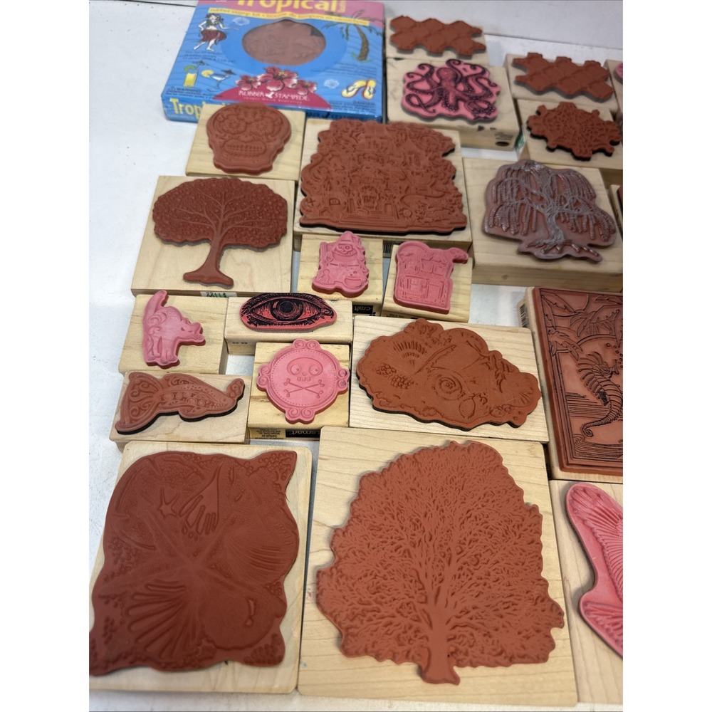Assorted Rubber Stamp Lot Of 34 Most New - Picture 2 of 5